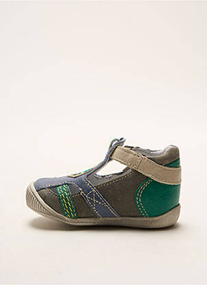 Sandales/nu pieds tissage satiné bout rond vert GBB garçon