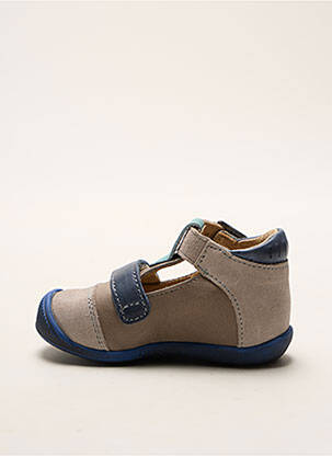 Sandales/nu pieds tissage satiné bout rond bleu GBB garçon