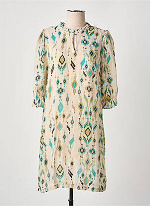 Robe courte manches 3/4 manches 3/4 beige CREAM femme