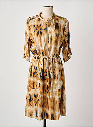 Robe mi-longue manches 3/4 manches 3/4 beige CREAM femme