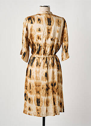 Robe mi-longue manches 3/4 manches 3/4 beige CREAM femme