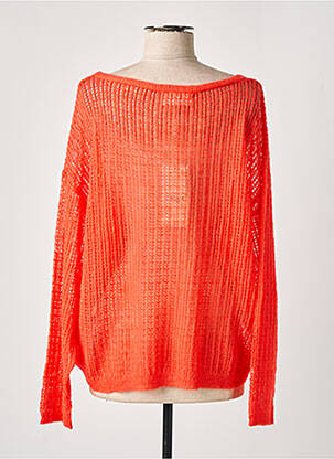 Pull maille ajourée manches longues orange CREAM femme