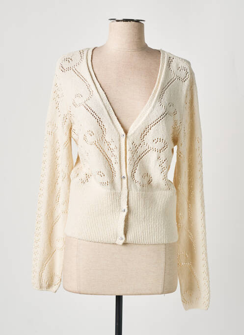 Gilet manches longues beige CREAM pour femme