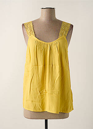 Top coupe fluide fines bretelles jaune CREAM femme