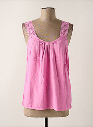 Top coupe fluide fines bretelles rose CREAM femme