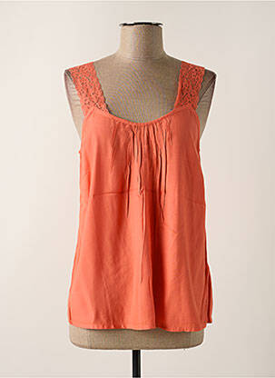 Top coupe fluide fines bretelles orange CREAM femme