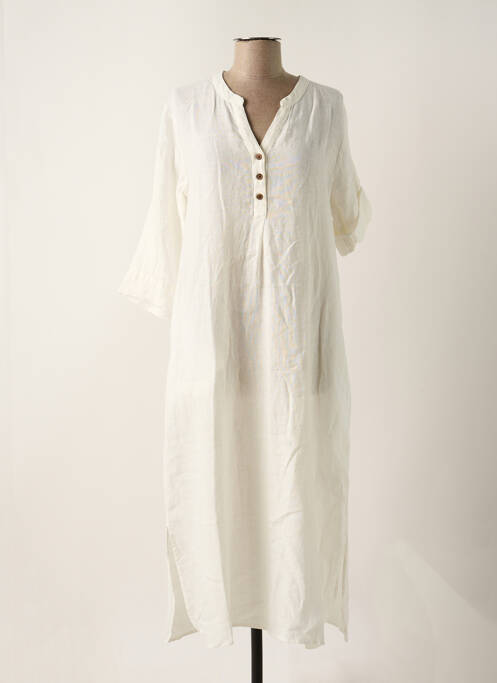 Robe mi-longue blanc CREAM pour femme