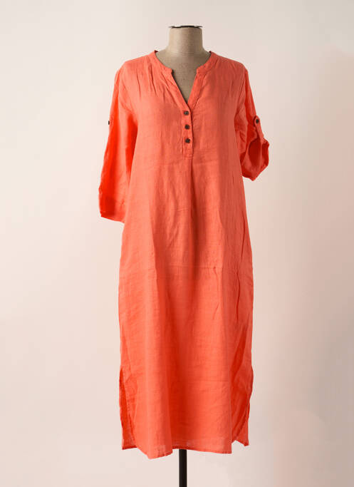 Robe mi-longue orange CREAM pour femme