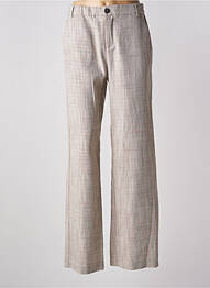 Pantalon large fermeture zippée sous rabat boutonné taille haute gris CREAM femme