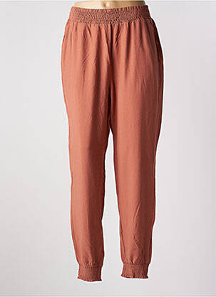 Pantalon droit tissage popeline taille normale orange CREAM femme