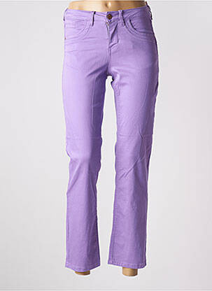 Jeans coupe droite stretch taille normale violet CREAM femme