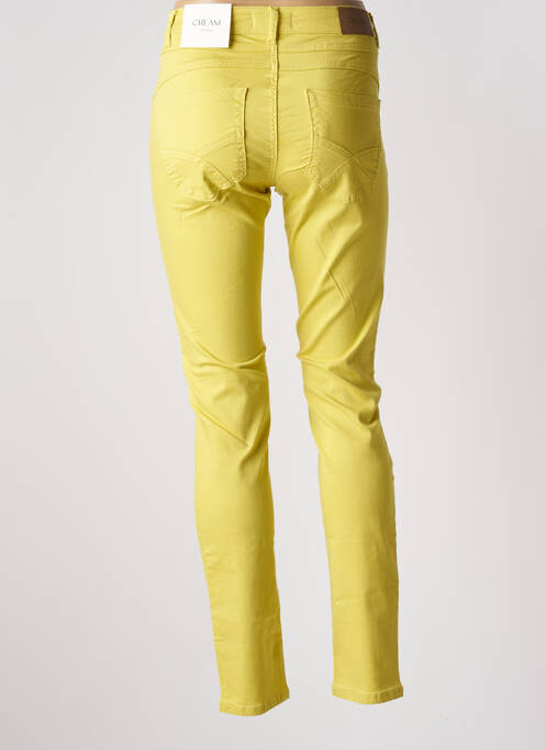 Jeans coupe slim stretch taille basse vert CREAM femme