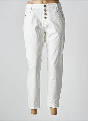 Pantalon 7/8 taille haute taille haute blanc CREAM femme