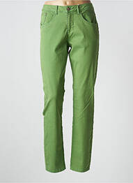 Pantalon slim tissage popeline taille normale vert CREAM femme