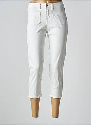 Pantacourt stretch taille normale blanc CREAM femme