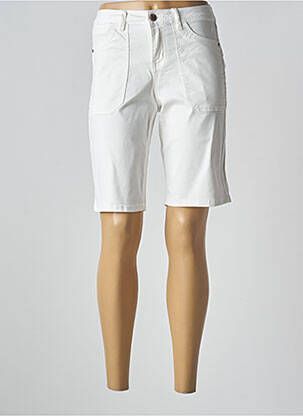 Bermuda tissage popeline taille normale blanc CREAM femme
