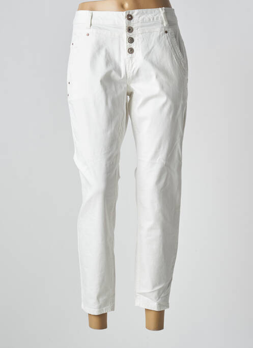 Pantalon 7/8 taille haute taille haute blanc CREAM femme