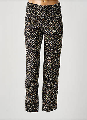 Pantalon droit fermeture zippée sous rabat boutonné noir IKKS femme