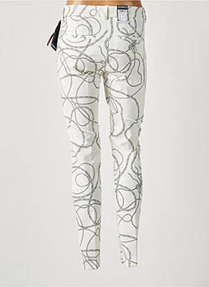 Pantalon chino fermeture zippée sous rabat boutonné taille normale blanc ZERRES femme