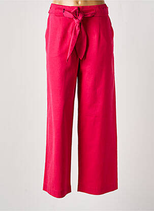 Pantalon large taille à pinces taille haute rose DES PETITS HAUTS femme