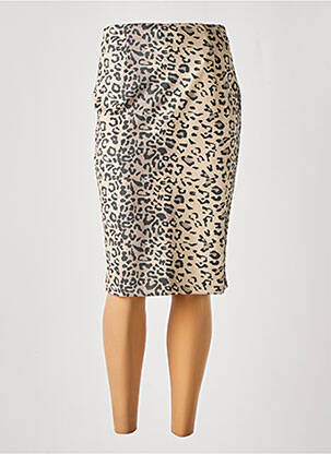 Jupe mi-longue taille à pinces beige UNIKA femme