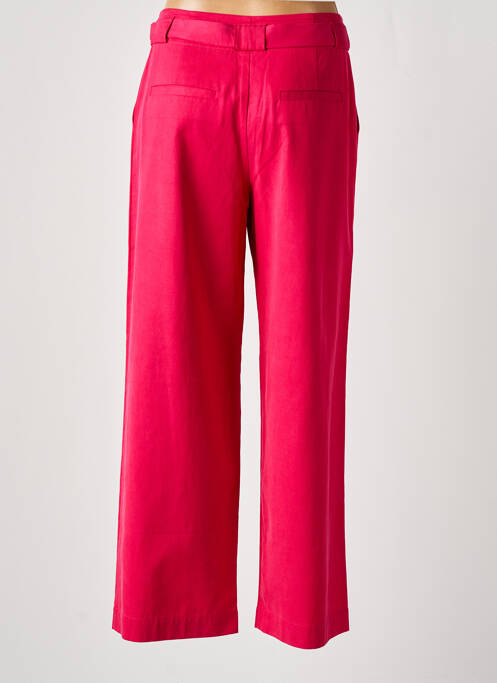 Pantalon large taille à pinces taille haute rose DES PETITS HAUTS femme