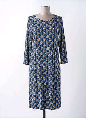 Robe mi-longue imprimé fantaisie manches longues bleu WHITE STUFF femme