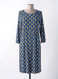 Robe mi-longue imprimé fantaisie manches longues bleu WHITE STUFF femme