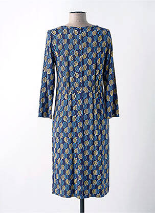 Robe mi-longue imprimé fantaisie manches longues bleu WHITE STUFF femme