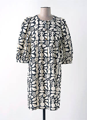 Robe mi-longue manches 3/4 manches 3/4 noir DES PETITS HAUTS femme
