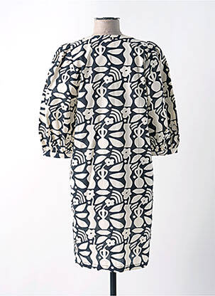 Robe mi-longue manches 3/4 manches 3/4 noir DES PETITS HAUTS femme