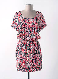 Robe mi-longue coupe fluide manches courtes rouge I.CODE (By IKKS) femme