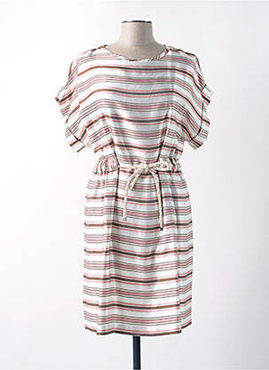 Robe mi-longue manches courtes manches courtes blanc KOCCA femme