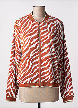 Blouson col v orange EMMA ELLA femme