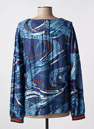 Blouse tissage popeline manches longues bleu WHITE STUFF femme