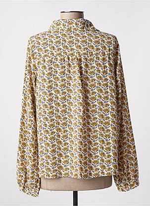 Chemisier imprimé fantaisie manches longues beige EMMA ELLA femme