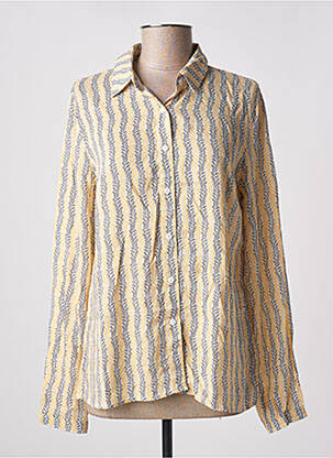 Chemisier coupe cintrée manches longues jaune CERISE BLUE femme
