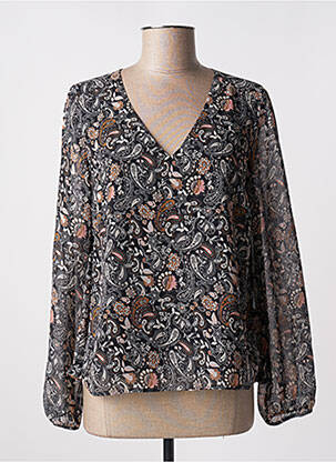 Blouse légère et transparente manches longues noir I.CODE (By IKKS) femme