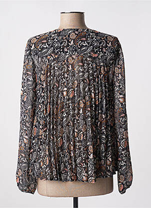 Blouse légère et transparente manches longues noir I.CODE (By IKKS) femme