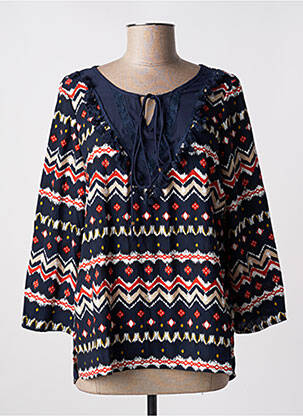 Blouse manches 3/4 manches 3/4 bleu JS MILLENIUM femme