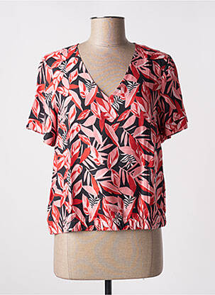 Blouse imprimé fleurs manches courtes rose I.CODE (By IKKS) femme