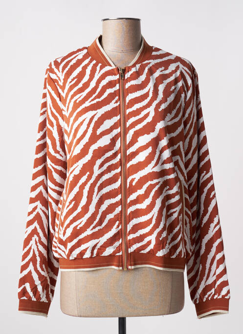 Blouson col v orange EMMA ELLA femme