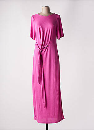 Robe longue manches courtes manches courtes violet GRACE & MILA femme