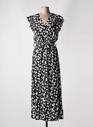Robe longue manches courtes manches courtes noir KILKY femme