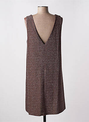 Robe mi-longue coupe fluide sans manche marron GRACE & MILA femme
