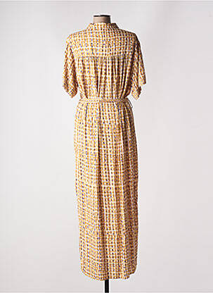 Robe longue coupe fluide manches 3/4 beige GRACE & MILA femme