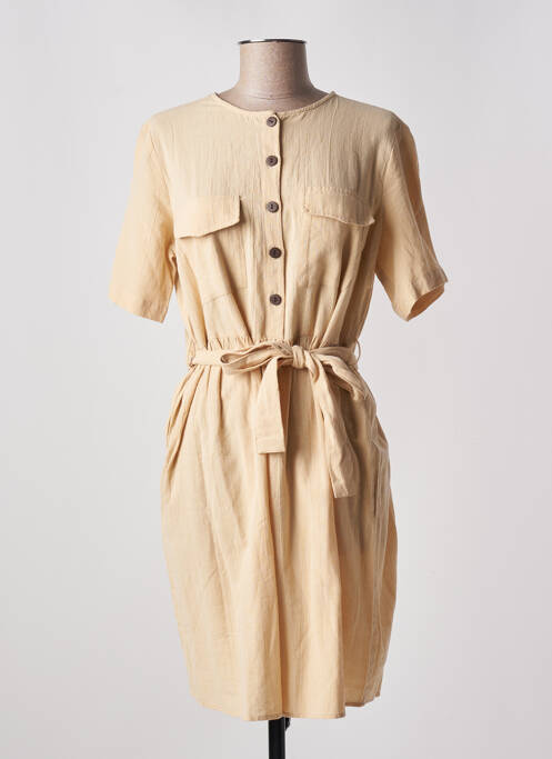 Robe mi-longue beige PIECES pour femme