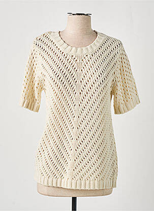 Pull coupe droite manches courtes beige Y.A.S femme
