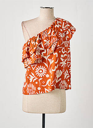 Blouse manches courtes manches courtes orange CHARLIOR femme