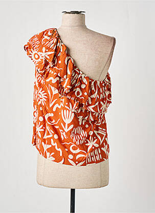 Blouse manches courtes manches courtes orange CHARLIOR femme